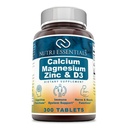 Calcium Magnesium Zink + Vitamine D3 Tabletten- Promoot sterke botten en tanden, ondersteuning zenuw- en spierfunctie* (300 aantal)