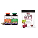 Natrol JuiceFestiv Daily Fruit & Veggie met SelenoExcell en Whole-Food [Phyto] Nutriënten & Force Factor Totaal Beet Zachte Kauwen met bieten, nitraten, L-Citrulline, Druivenzaad Extract