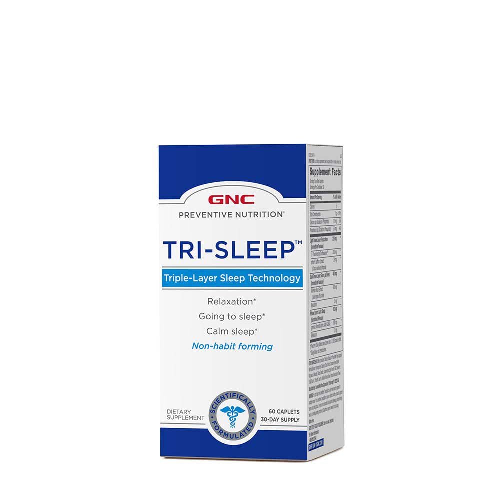 GNC Preventieve Voeding Tri-slaap, kalme slaap en ontspanning, 60 Capletes