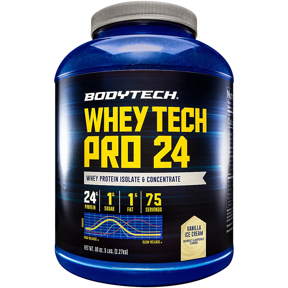BODYTECH Whey Tech Pro24 Powder Vanille Ice Cream (5 lbs/ 75 Servers)