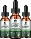 (3 Pack) Soursop Graviola Leaf Extract Liquid Drop Plus Pure Botanical Sea Moss for Cell Support & Regeneratie, Immunity, Liver, Gut & Antioxidant - Soursop Bitters Liquid, 90 Day Supply, 1 Fl Oz