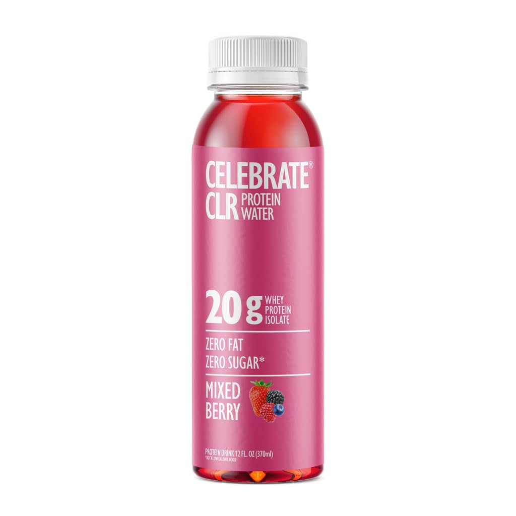 Vier vitamines Vieren CLR Wei Isolaat eiwit water, gemengde bes - 20g eiwit, klaar om te drinken - Glutenvrij en suikervrij - voor post baritische operatiepatiënten, 12 Pack