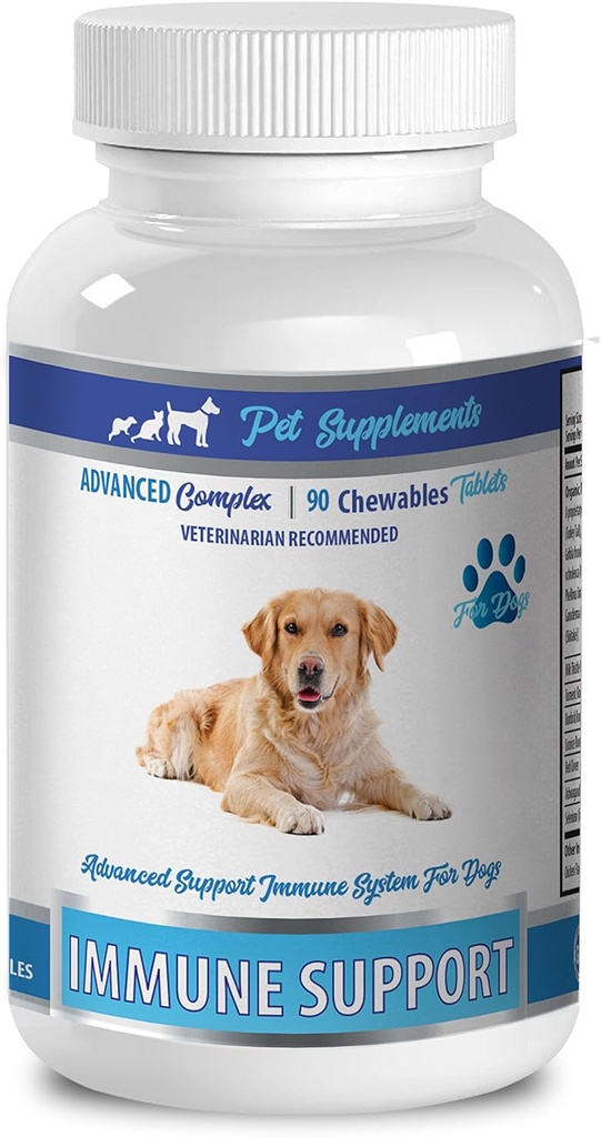 Honden Immune Booster Biologische - Honden Immune Ondersteuning - Geavanceerde CHEWABLE Treats - Premium - rode Klaver Honden - 1 Fles (90 Kauwen)