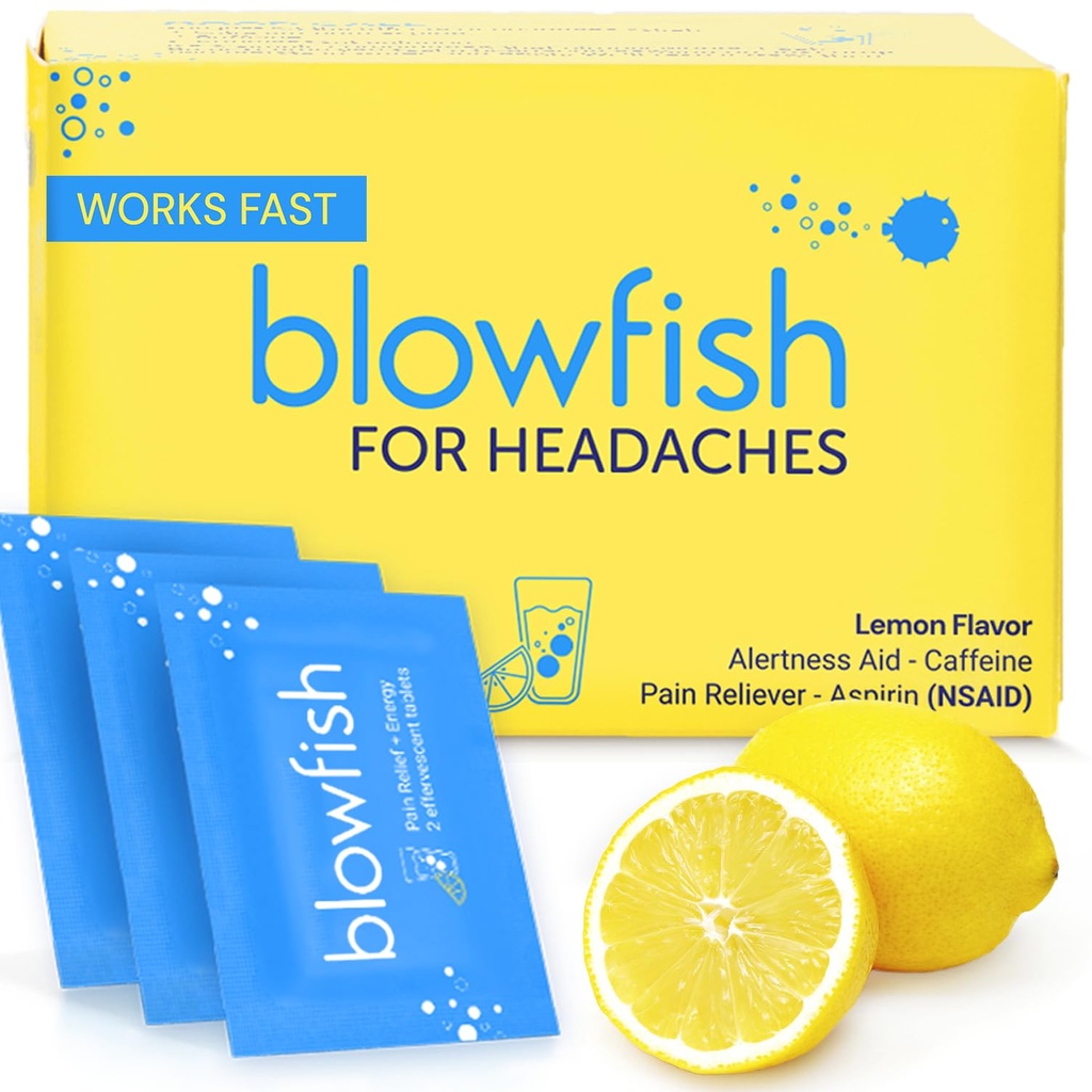 Blowfish voor Hoofdpijnen Nieuw Maximale sterkte Bruis Formula Treats Hoofdpijn Snel (1 Pack)