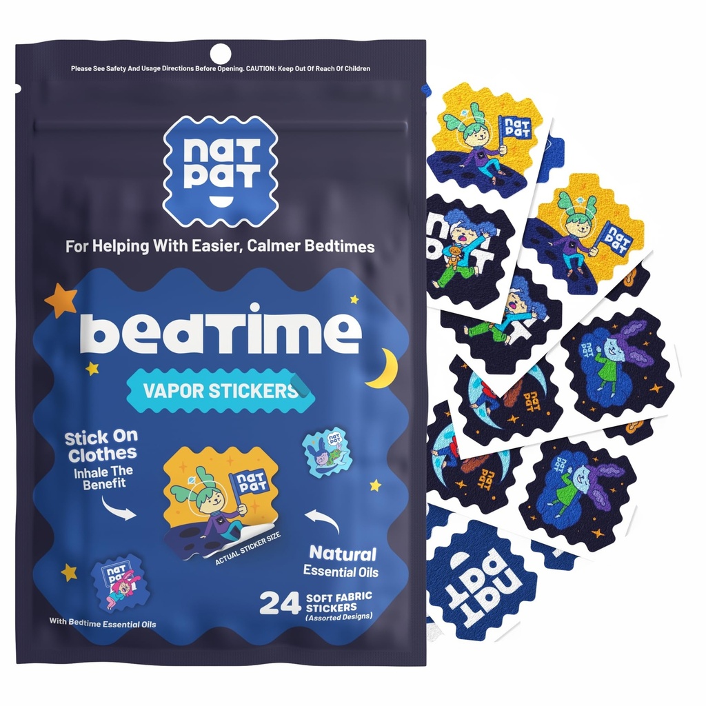 NATPAT Sleepy Patch Bed Time Stickers voor kinderen - Slaap Promoting Patch - Non-Toxic Solution for Better Sleep - Chemical & Drug Free, Melatonine Free - Buzz Patch Natural Patch (24 Pack)