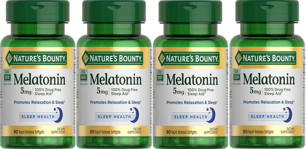 Bounty Super Strength Melatonine 5 mg Softgels 90 ea (verpakking van 4)