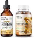 Wild & Organic Turkey Staart Tinctuur 4 fl oz & Lion's Mane Gummies