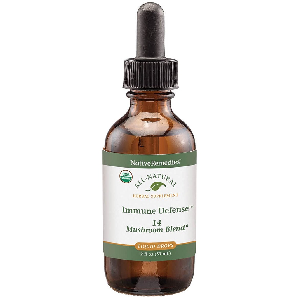 Native Remedies Immune Defense 14 Mushroom Blend to Protect and Mainten Immune System Function, 2 Fl oz.