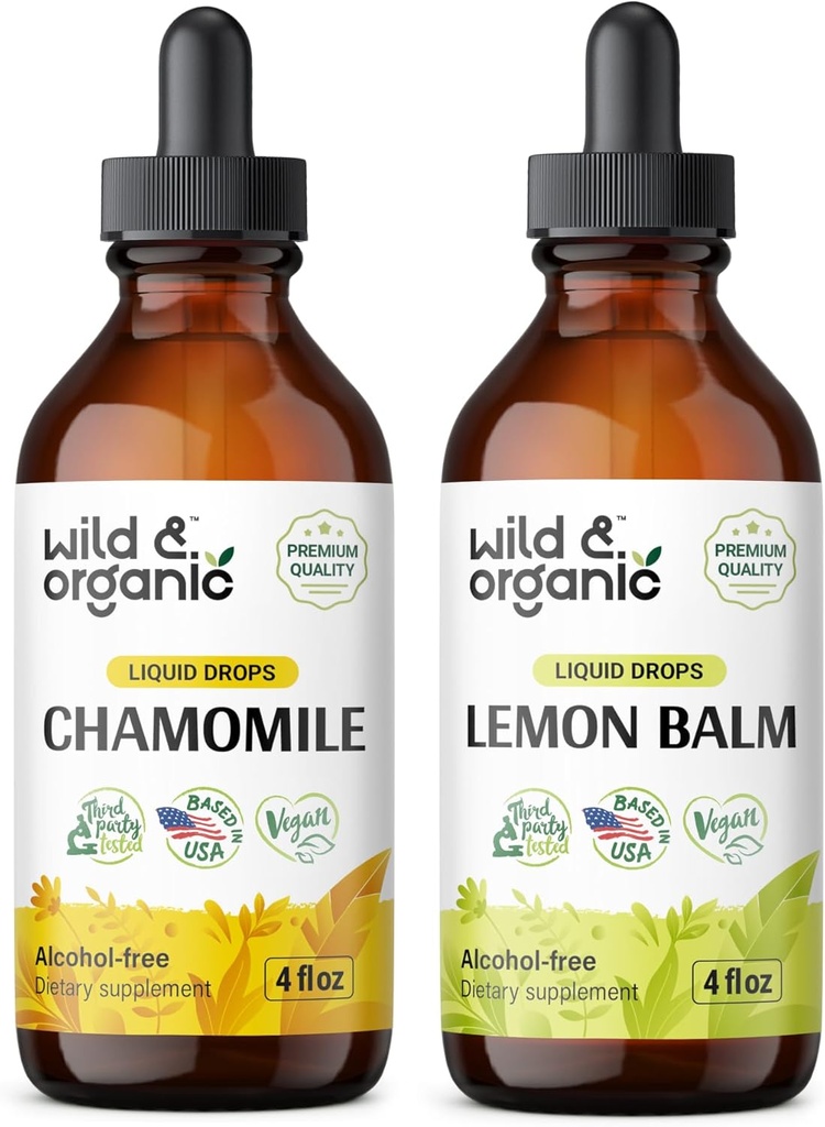 Wilde en biologische kamille Tinctuur 4 fl oz & Citroen Balsem Tinctuur 4 fl oz