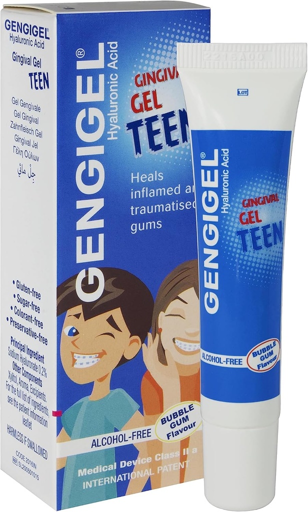 Gengigel Teen Hyaluronzuur Orale Gel voor mond-en-gum Ongemak (15 ml), kalmeert irriteren, bevordert natuurlijke genezing en beschermt delicate orale weefsels, Geen Paraben of SLS, Vegan & Kosher