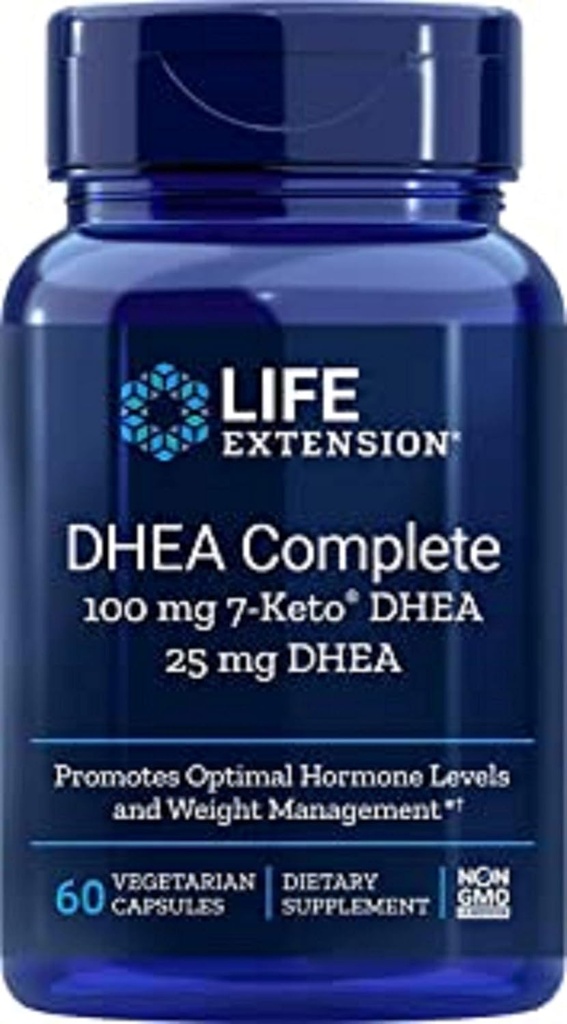 Levensverlenging DHEA Complete, 100 mg 7-Keto DHEA, 25 mg DHEA, 60 capsules