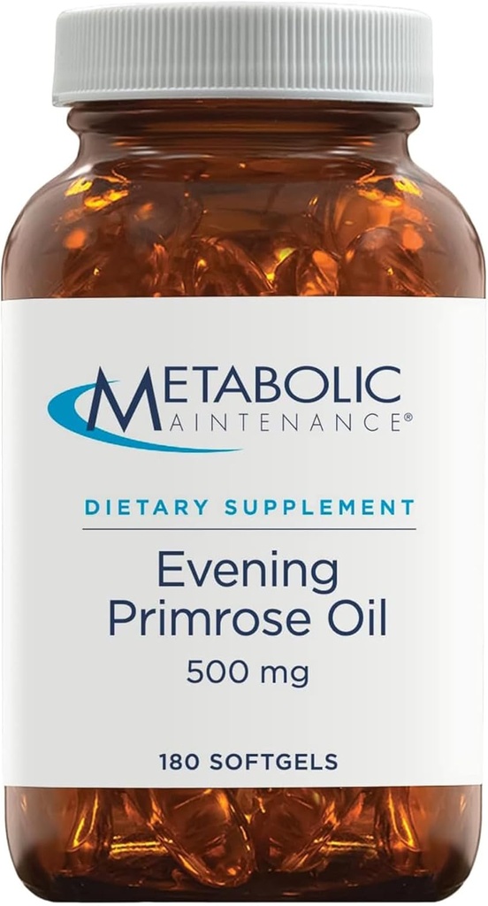 Metabole onderhoudsavond Primrose Oil Capsules - 500 Milligrammen, Cold Pressed GLA + LA (180 Softgels)