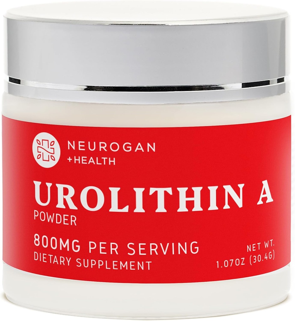 Neurogan Health Urolithin A Powder 800mg - Daily Wellness -Vegan, Non-GMO, Glutenvrij - 30.4g - Pure Urolithin A uit Granaatappel Extract - Post Biotic Compound- Geen Fillers of aroma's