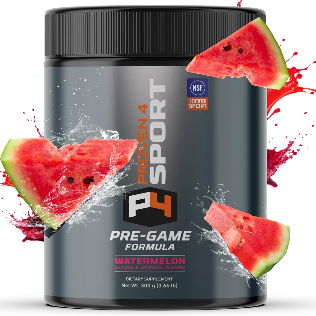 Proven4 Pre Workout Powder voor mannen en vrouwen met Creatine - Beta Alanine - Cafeine NSF Certified preworkout Energy Supplement Watermelon 30 Servers