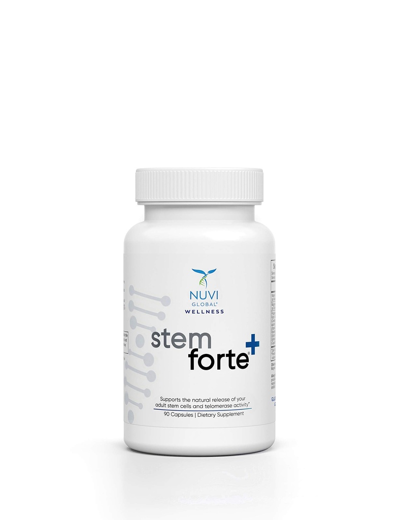 NuVi Global Stemforte Plus Stamcel- en Telomere-supplementen Celregeneratie, Cellgroei en Telomere-ondersteuning voor gezonde veroudering en cellulaire gezondheid 90 Capsules voor mannen en vrouwen