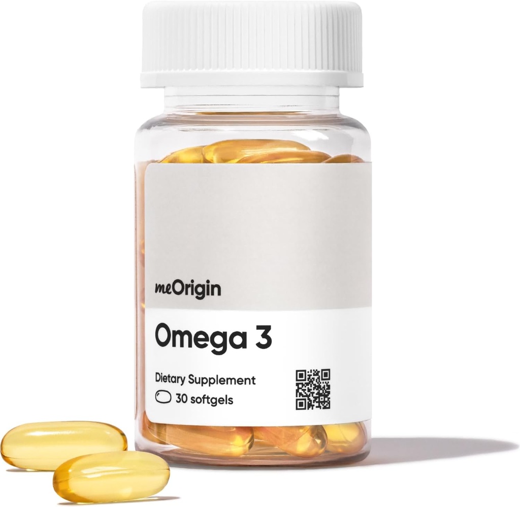 Omega 3 EPA & DHA, Fish Oil 1000mg per Serving, Supports Heart, Brain, Skin & Eye Health, No Burp-Back, 30 Softgels, 30 Day Supply