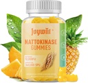 Nattokinase Gummies 12.000 FU, Serrapeptase Gummies 360.000 SPU Enzyme Supplement met Bromelain Papain & Inulin voor Circulatory, Gut, Digestie Support, Vegan, Niet GGO, 60 Tellingen