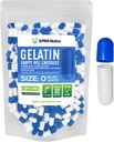 XPRS Nutra Formaat 0 Lege capsules - 100 Telle Lege Gelatine Capsules - Pillen DIY Capsule Vulling - Pure Bovine Pill Gel Caps for Do-It-Yourself Supplements (Blue/White)