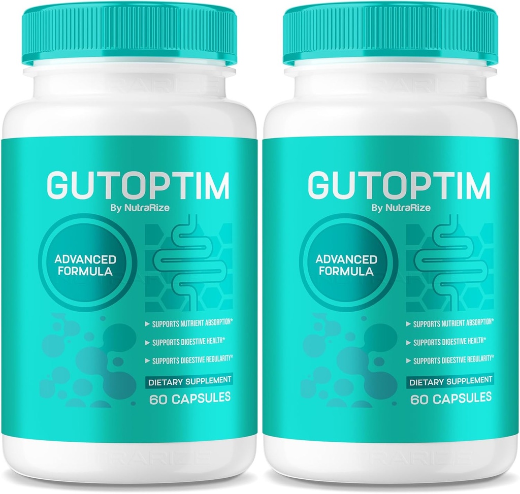 (2 Pack) GutOptim Vitamine, Geavanceerde Formula Capsules voor Gut Health, GutOptim Alle Natuurlijke Supplement voor Digestive Wellness, Extra Sterkte Officiële Formule, Gut Optim Reviews (120 Capsules)