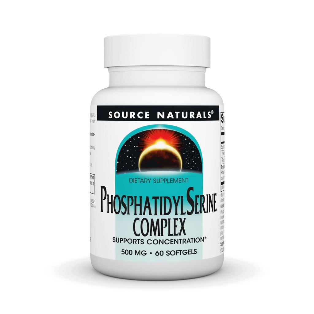 Bron Naturals Fosfatidyl Serine Complex Stablilized Enzyme Supplement 500mg - 100% Pure - 60 Softgels