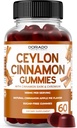 Ceylon Cinnamon Gummies (60 Count) Apple Cider Vinegar Cinnamon, Kurkuma, Berberine & Ginseng voor Digestie Algemene Wellness Ondersteuning - Ceylon Supplementen - Vegan Safe & USA Made