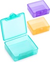 Sukuos kleine pil Box 3 stuks, leuke reis pil geval Daily pil Organizer Draagbaar voor zaktas voor vitamine visolie supplementen, gemakkelijk te reinigen