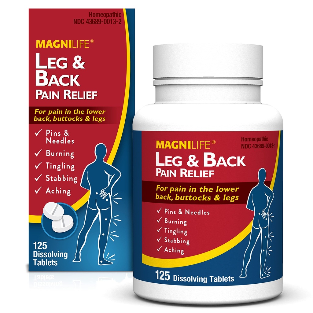MagniLife Leg & Back Pain Relief, Fast-Acting Pain Relief, Naturally Soothe Burning, Tingling and Stabbing Pains, Symptomatische of Preventieve, 125 Quick-Oplossen Tablets