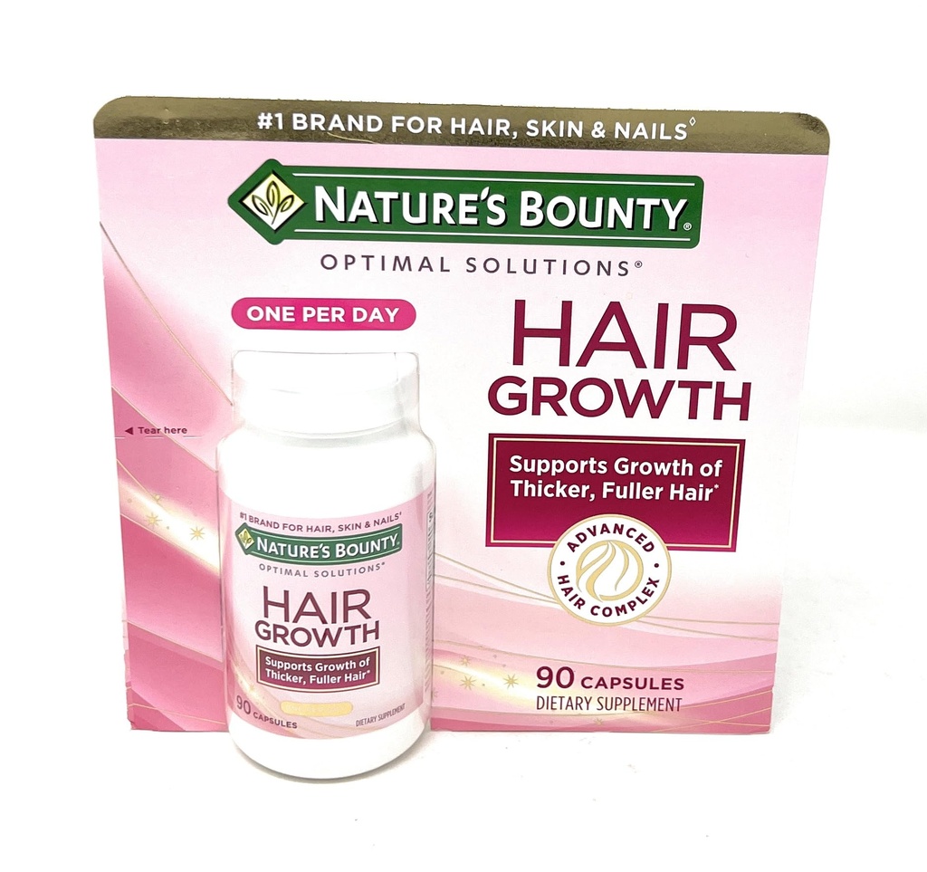 Nature's Bounty Hair Growth Supplement, 1 per dag, klinisch weergegeven ter ondersteuning Thicker, Fuller Hair, met Biotin, Silicium & Arginine, 90 Capsules