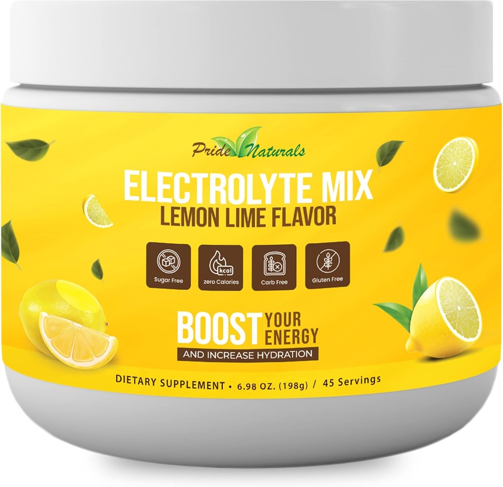 Elektrolytpoeder - Verfrissende workout Recovery Elektrolyten, Suikervrij, Glutenvrij & Veganistisch, Pure Keto & Paleo Hydration Drank, Immune Boosting Vitaminen (198 Gram, Lemon Lime)