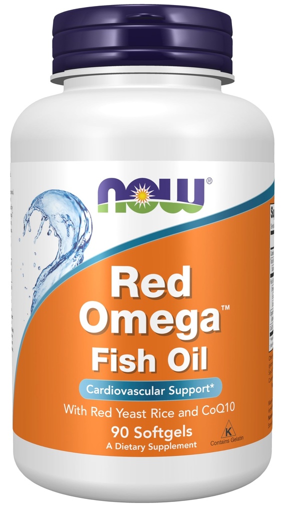 NOW Foods Supplements, Red OmegaTM met CoQ10 30 mg en Omega-3 Visolie, Cardiovasculaire ondersteuning*, 90 Softgels