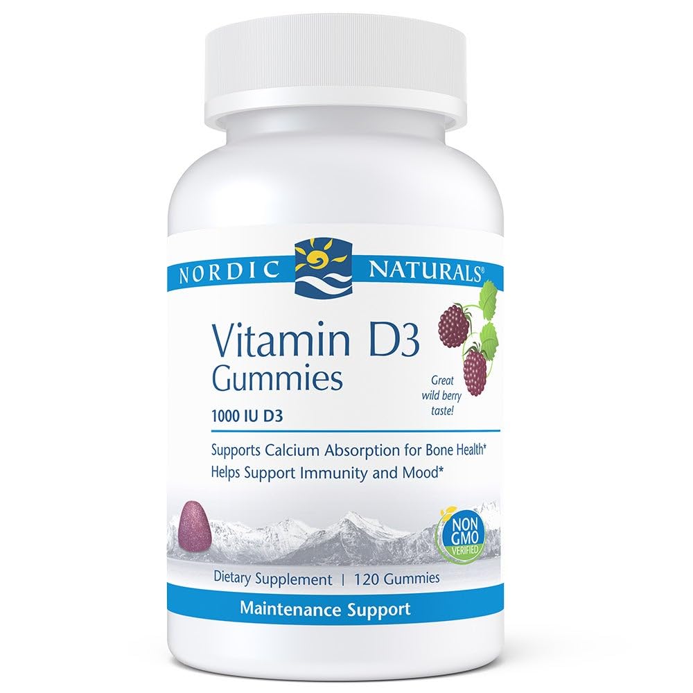 Nordic Naturals Pro Vitamine D3 Gummies, Wild Berry - 120 Gummies - 1000 IE Vitamine D3 - Great Taste - Healthy Bones, Mood & Immuun System Function - Non-GMO - 120 Servings