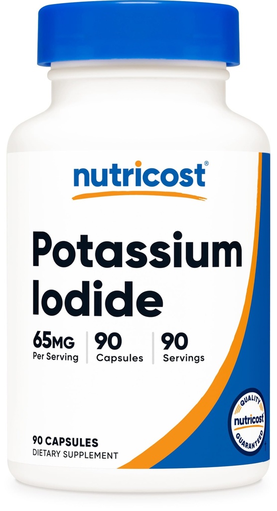 Nutricost Kaliumjodide (KI), 90 Capsules, 65mg Kaliumjodide per portie, Vegetarisch, Non-GMO & Glutenvrij