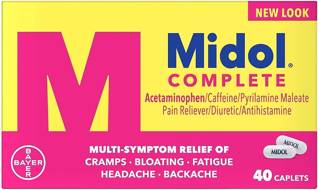 Midol Complete Maximale sterkte Pijn Reliever Caplets 40 ea (verpakking van 4)