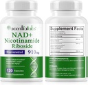 120 Aantal NAD Plus Supplement, liposomaal Nicotinamide Riboside Capsules 900MG met Resveratrol & quercetine, hoge zuiverheid Nicotinamide voor anti-aging, celgegeneratie/energie/immune booster