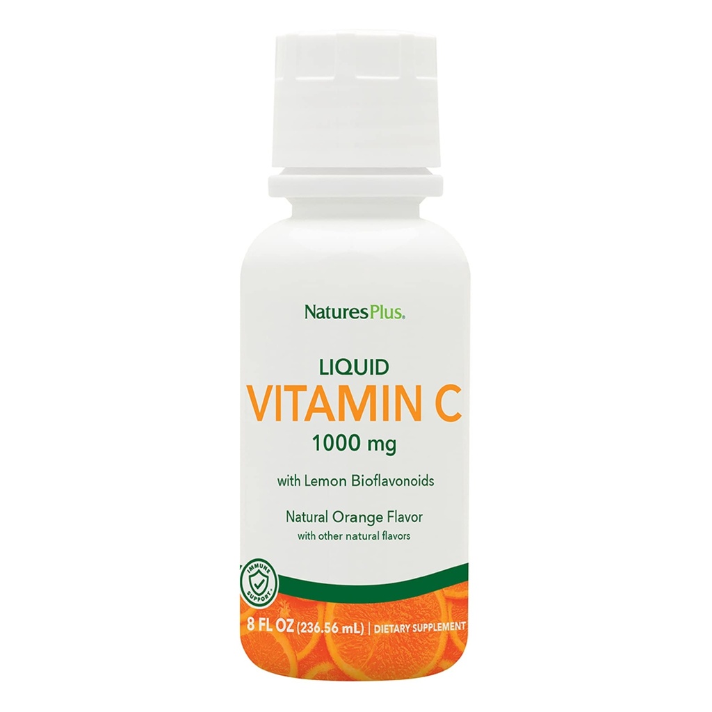 NaturesPlus Liquid Vitamin C - 1000 mg, 8 fl oz - met Citroen Bioflavonoïden - Vegetarisch, Glutenvrij - 8 porties