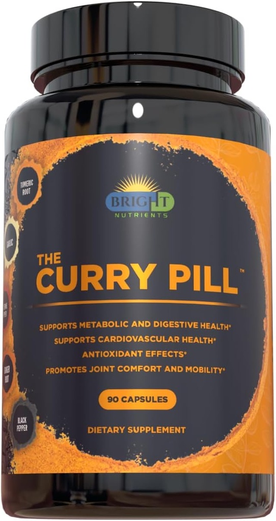 De Curry Pill - 90 Graaf Dieetsupplement met hoge Curcumin Kurkuma, Knoflook, Ginger, Cayenne en Black Pepper
