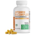 Bronson Vitamin B Complex met vitamine C - Immune Health, Energy Support & Zenuwstelselondersteuning - Non-GMO, 120 Vegetarische Capsules