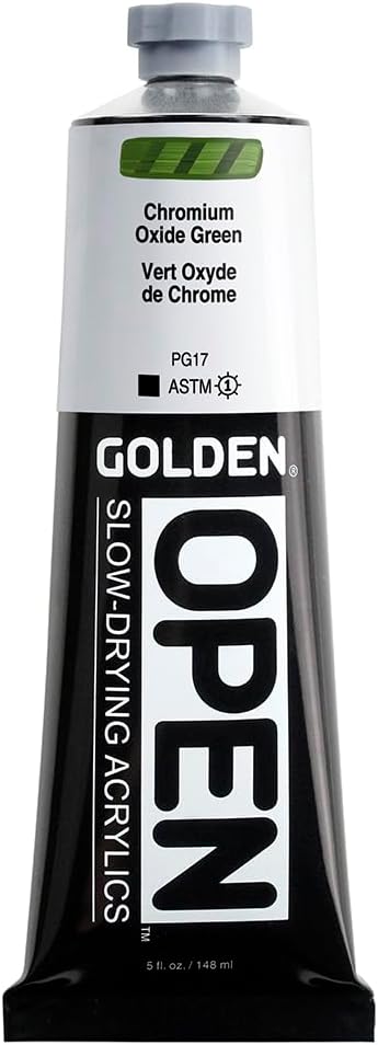 OPEN Slow-Drying acryls door GOLDEN, Chroom Oxide Green, 5 fl. buis, Professional acrylverf, Opaque