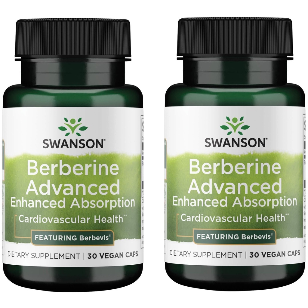 Swanson Berberine geavanceerde verbeterde absorptie - met Berbevis 550 mg 30 Veg Caps (2 Pack)