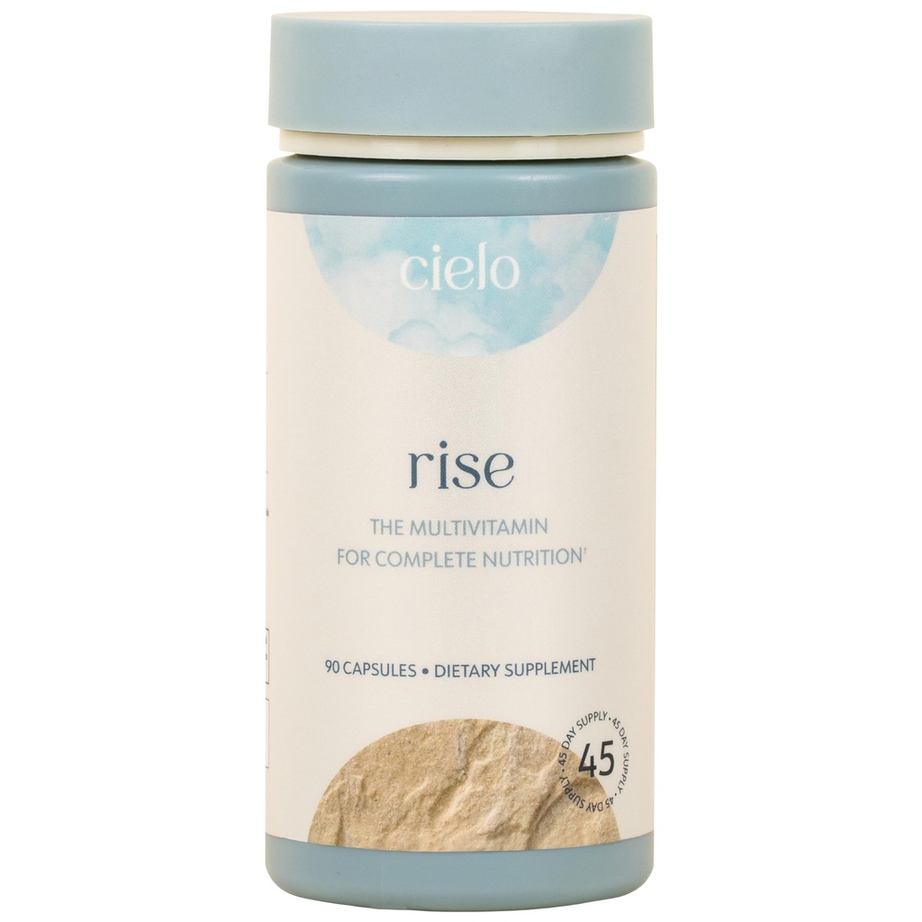 Cielo Rise Multivitamine voor vrouwen en mannen - Vitamine A, C, D3, E K2, & More - Magnesium Glycinate, Citrate, en Malate voor Digestieve Ondersteuning - Volledige dagelijkse voeding (45 dagen levering)