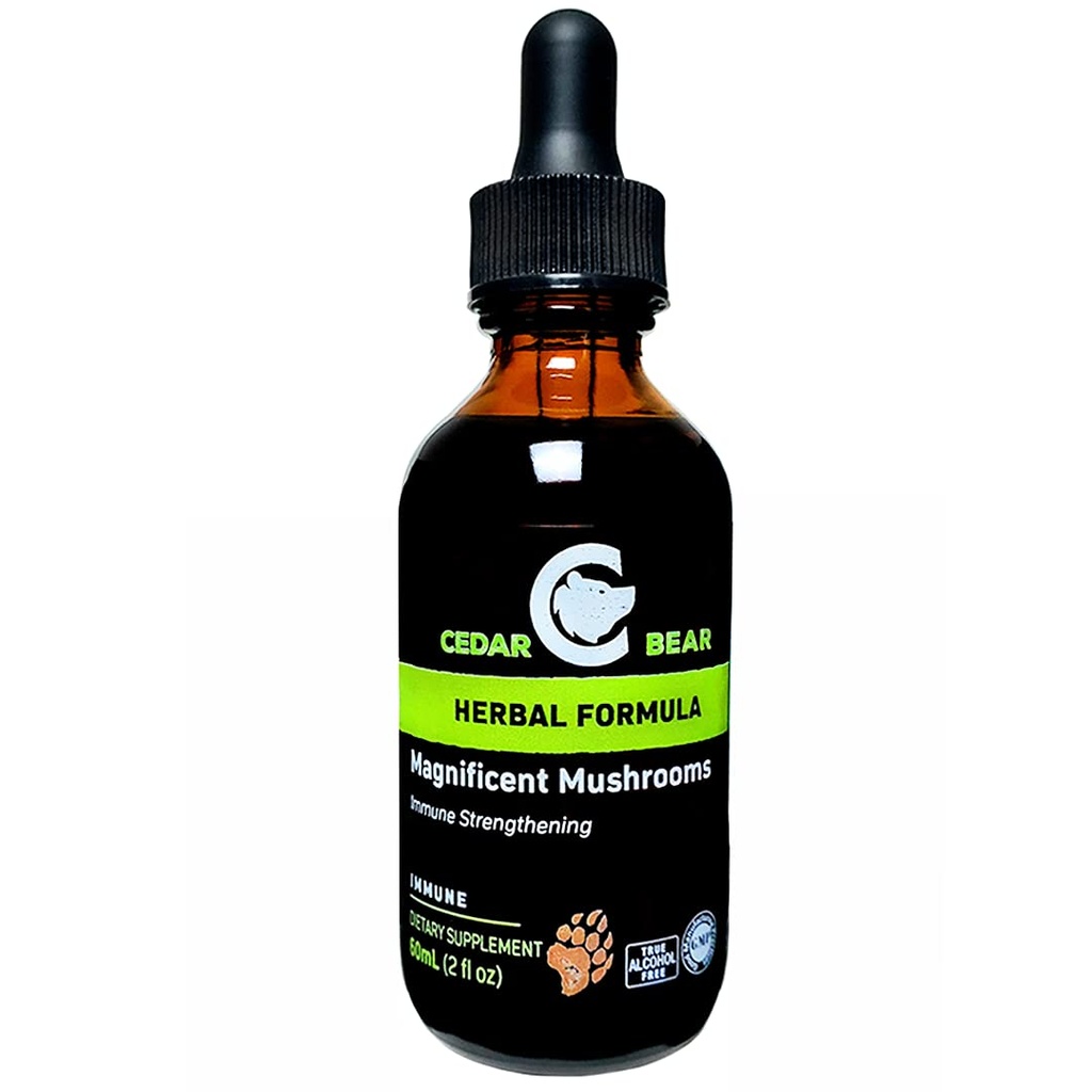 Cedar Bear Magnificent Paddestoelen een vloeibare kruidensupplement dat het immuunsysteem bouwt, beschermt, versterkt en evenwichten totale gezondheid 2 Fl Oz