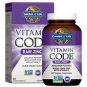 Garden of Life Zink Supplementen 30mg High Potency Raw Zink en Vitamine C Multiminerale Supplement, Vitamine Code Vitaminen Trace Mineralen & Probiotica voor huidgezondheid & Immune Ondersteuning, 60 Vegan Capsules