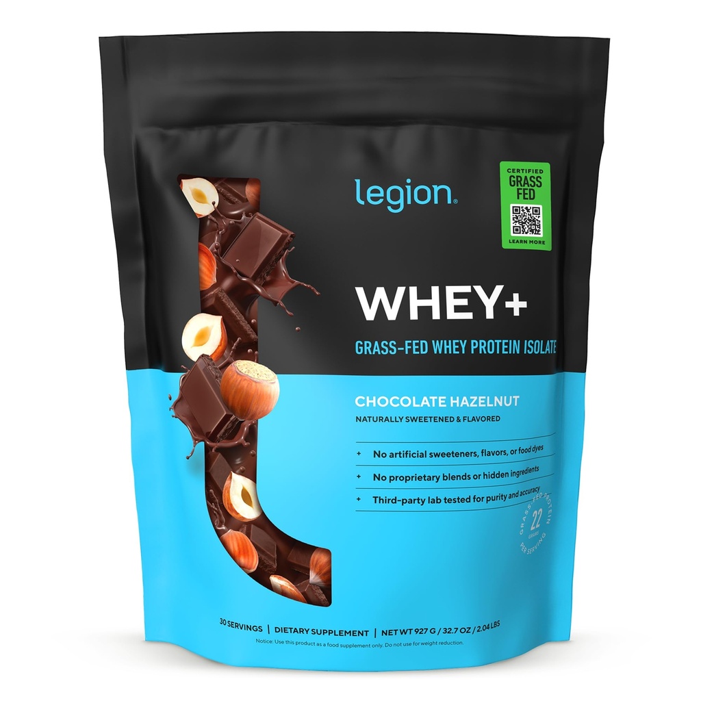 LEGIE Wei+ Proteïne Wei Isolaat uit Grass Fed Cows - Wei Proteïne Isolaat Poeder Lage Calorie, Non-GMO, Suikervrij, Lactose en Glutenvrij, Alle Natuurlijke Proteïne Poeder voor Mannen & Women, 30 porties