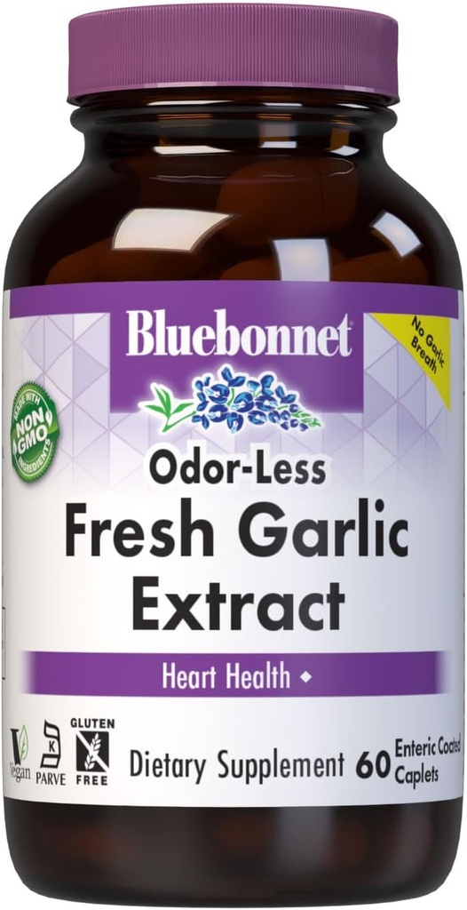 BlueBonnet gestandaardiseerde verse Knoflook Extract Enteric Coated Supplement, 60 Tellen