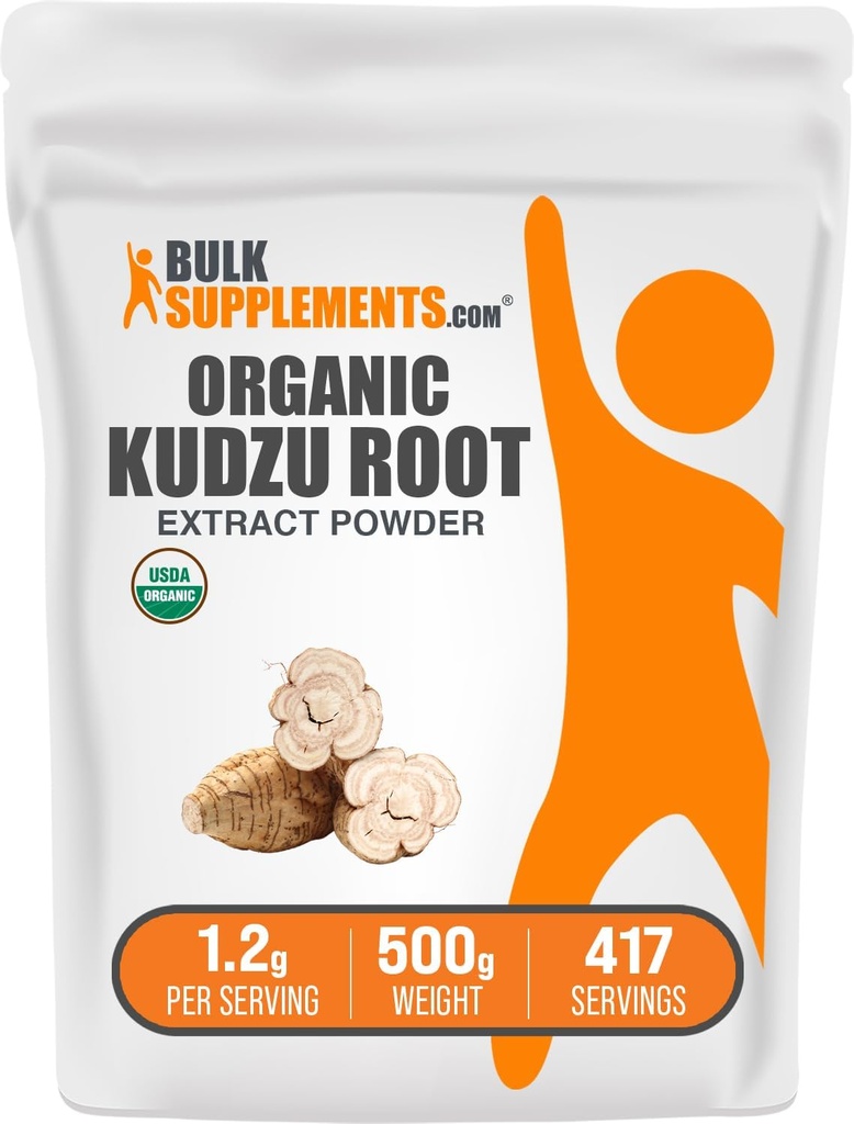 BulkSupplements.com Organic Kudzu Root Extract Powder - Kudzu Root Supplement, Kruidensupplement - Glutenvrij, 1.2g per portie, 500g (1.1 lbs) (verpakking van 1)