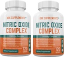 2 Flessen Nitric Oxide Complex 3500mg Per portie L-Arginine HCL AAKG AKG Alpha Ketoglutarate Citrulline Malate 240 Total Capsules