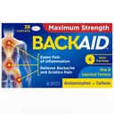Backaid Maximale sterkte Aspirine-vrije pijn Verlichting van rugpijn, Sciatica en beenpijn, krachtige combinatie, languitgaande 6 uur Formule, 38 Tellen