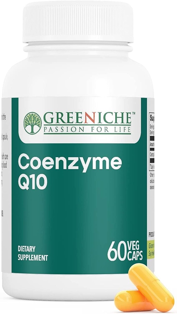 Greeniche Coenzyme Q10, 60 Caps, Hoge Absorptie Coq10, Veganistisch, Glutenvrij