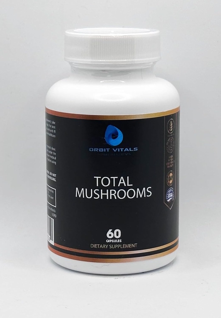 Totaal Paddestoelen Capsule Supplement, 1330 mg - Paddestoelen Hersensupplement met Cordyceps, Reishi Mushroom, Shiitake, Lions Mane - Verbeter Focus, Aids Digestie, Geestelijke Duidelijkheid, Immuniteit - 60 Tel.