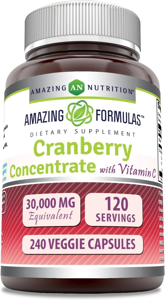 Verbazingwekkende Formules Cranberry Concentrate 30.000 mg met vitamine C Supplement 